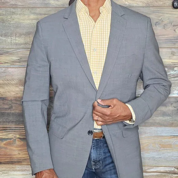 Theory Wool Blend Gray Blazer Jacket 42R *EXCELLENT*
